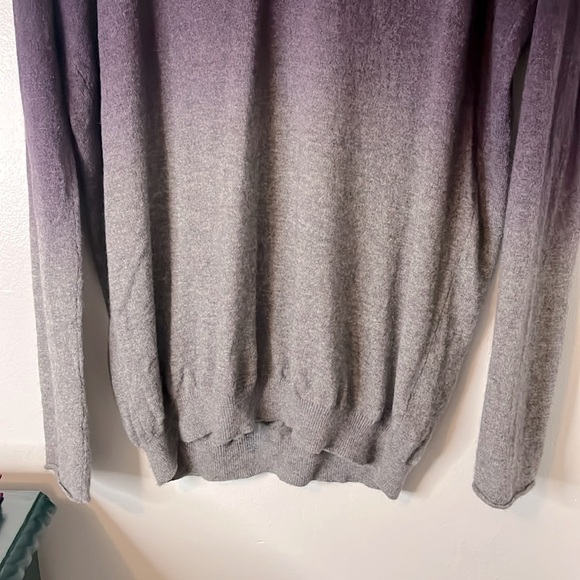 Vince Purple & Gray Ombre Wool/Cashmere Long Sleeve Tunic Sweater Sz M - Picture 6 of 8